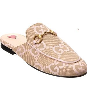 Gucci Princetown Loafers Brand New in Box Beige & Pink GG Monogram